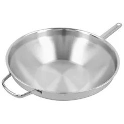 Demeyere Wok Fondo Piatto - 32 Cm, 18/10 Acciaio Inossidabile -Vendite Pentolame 000023208
