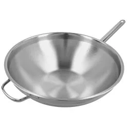 Demeyere Wok Fondo Piatto - 36 Cm, 18/10 Acciaio Inossidabile -Vendite Pentolame 000023358
