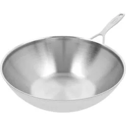 Demeyere Wok Fondo Piatto - 30 Cm, 18/10 Acciaio Inossidabile -Vendite Pentolame 000023867