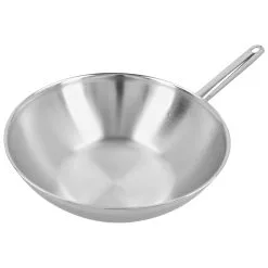 Demeyere Wok Fondo Piatto - 30 Cm, 18/10 Acciaio Inossidabile -Vendite Pentolame 000024440