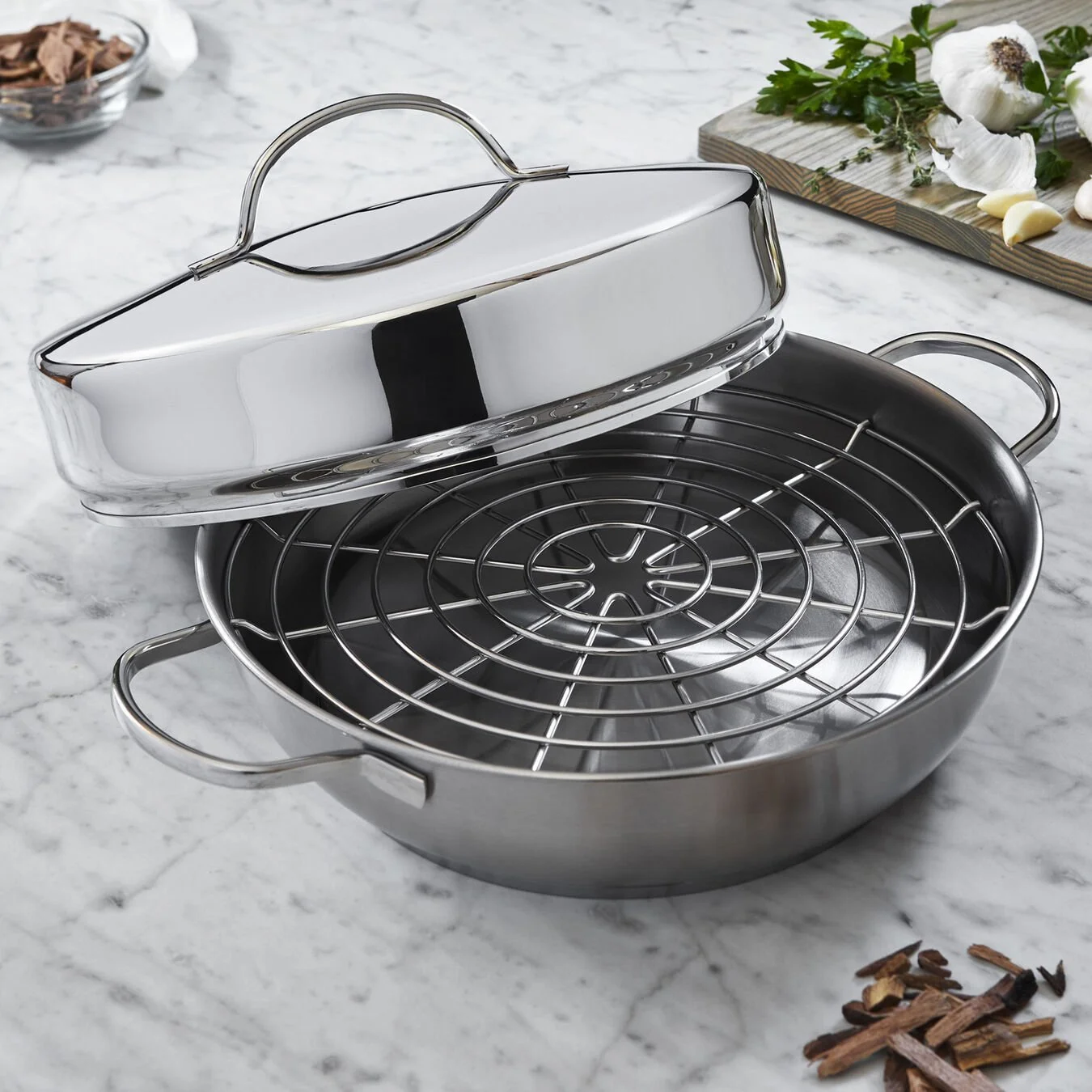 Demeyere Set Per Affumicatura - 4-pz., 18/10 Acciaio Inossidabile 2 Demeyere Set Per Affumicatura - 4-pz., 18/10 Acciaio Inossidabile - immagine 2