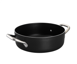 CASSERUOLA BASSA ANTIADERENTE 2 MANIGLIE ALLUMINIO PER INDUZIONE Ø20CM