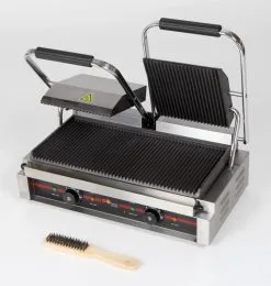 PIASTRA DOPPIA COTTURA IN GHISA RIGATA